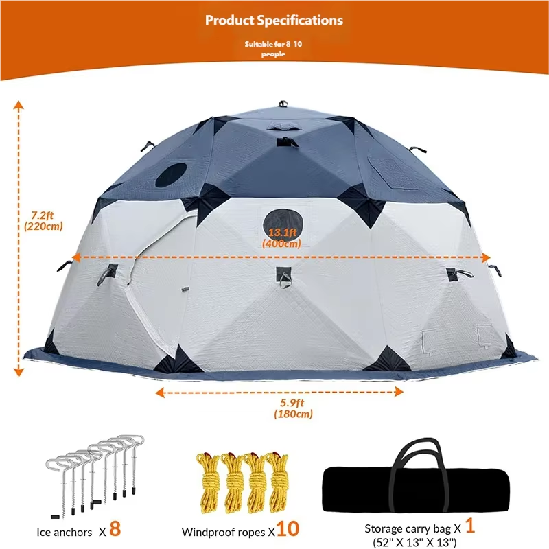 Custom 8-10 Person Double Ice Fishing Tent Manufacturer-3