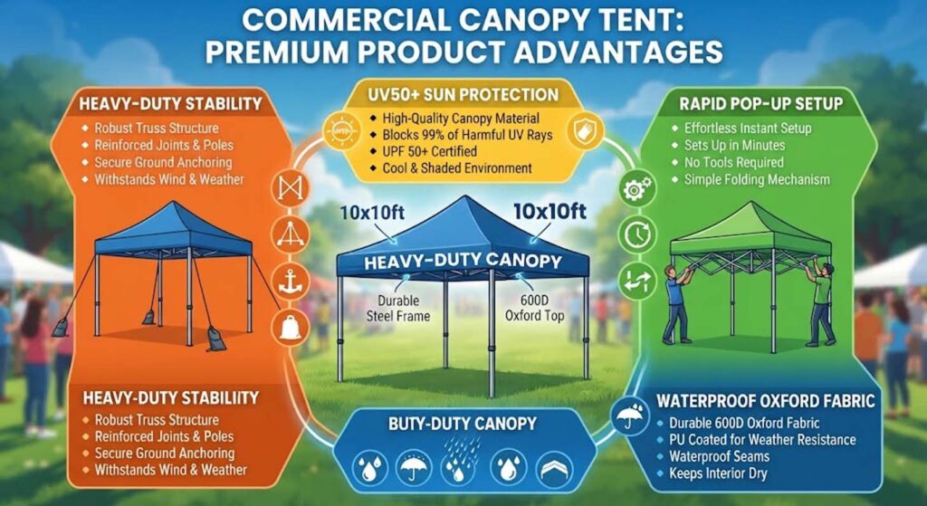 Commercial Canopy Tent Manufacturers Product Advantages